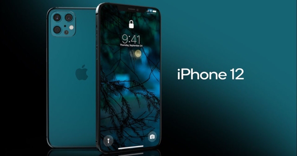 Banner quảng cáo của Iphone 12 theo phong cách tối giản