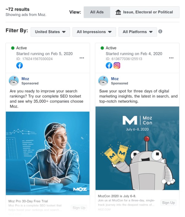 Quảng cáo Facebook hiển thị