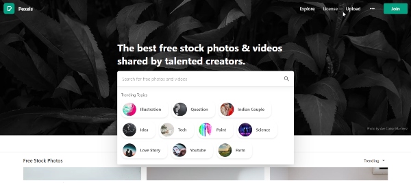 Website ảnh dành cho Designer - Pexels