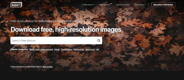 Website ảnh dành cho Designer - Burst