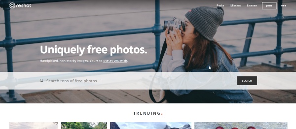 Website ảnh dành cho Designer - Reshot