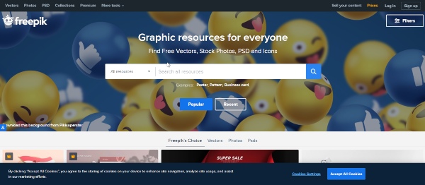 Website ảnh dành cho Designer - FreePik