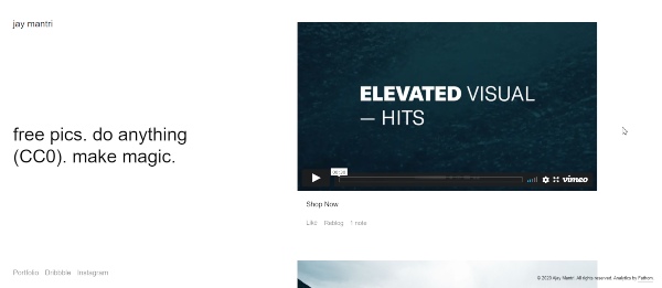 Website ảnh dành cho Designer - Jay Mantri