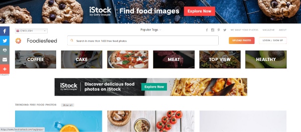 Website ảnh dành cho Designer - Foodie's Feed