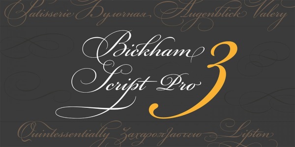 Phông chữ hiện đại Bickham Script Pro