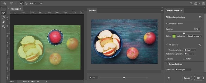 xóa vật trong Photoshop