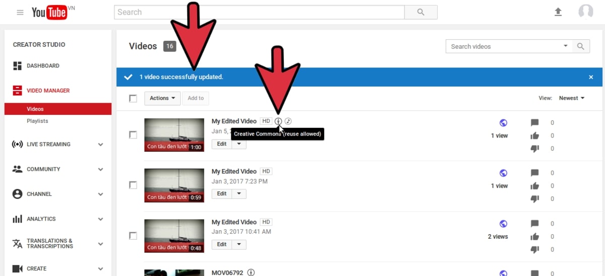 Trình chỉnh sửa video của Youtube