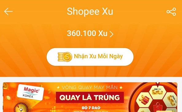 Đăng nhập shopee mỗi ngày để nhận xu