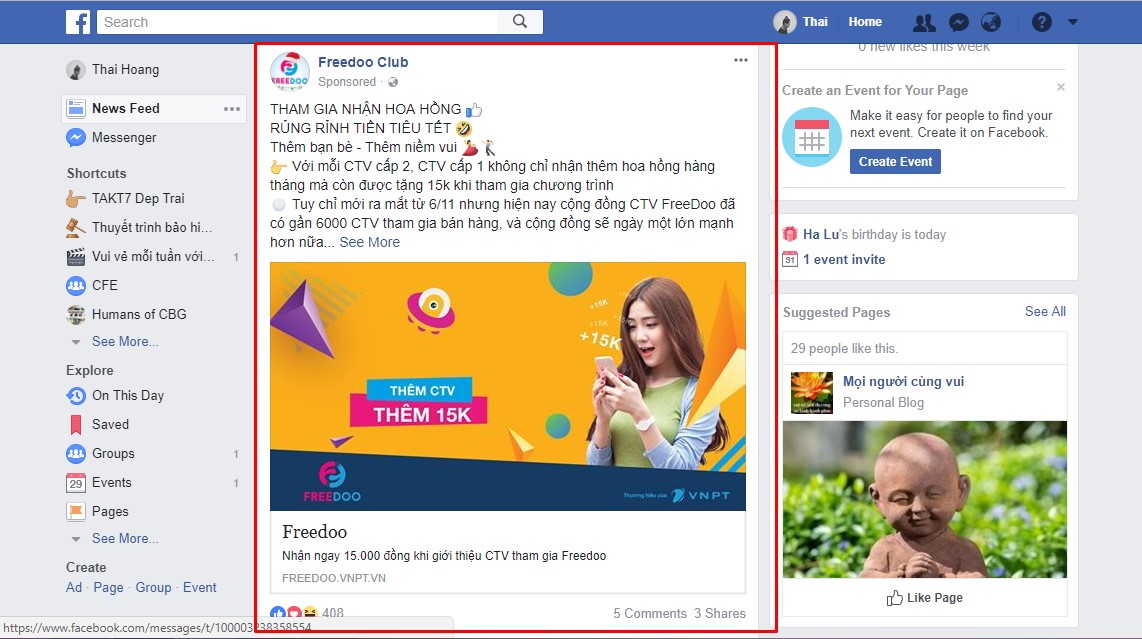 Quảng cáo bằng hình ảnh trên Facebook