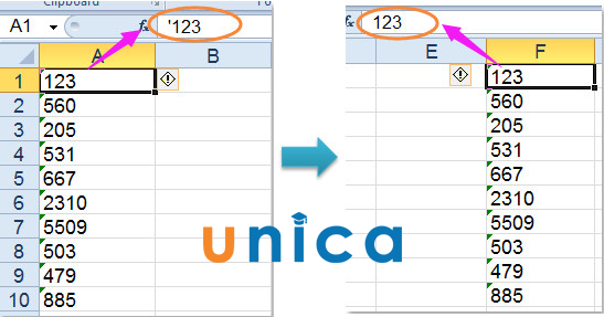 3 Cách bỏ dấu phẩy (') trước số trong Excel