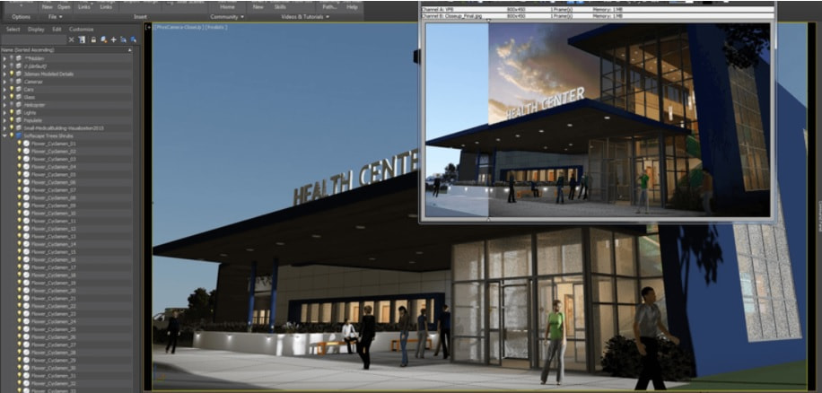 Giao diện thiết kế 3D max