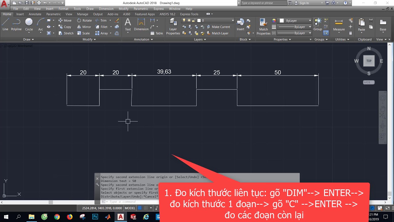 Lệnh đo kích thước liên tục