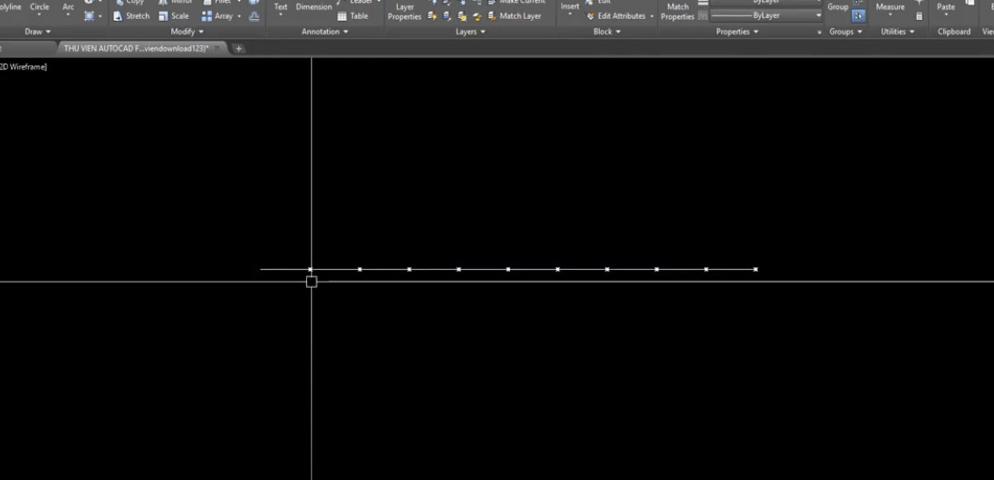 Kết quả hiển thị sau khi dùng lệnh chia ME trong cad