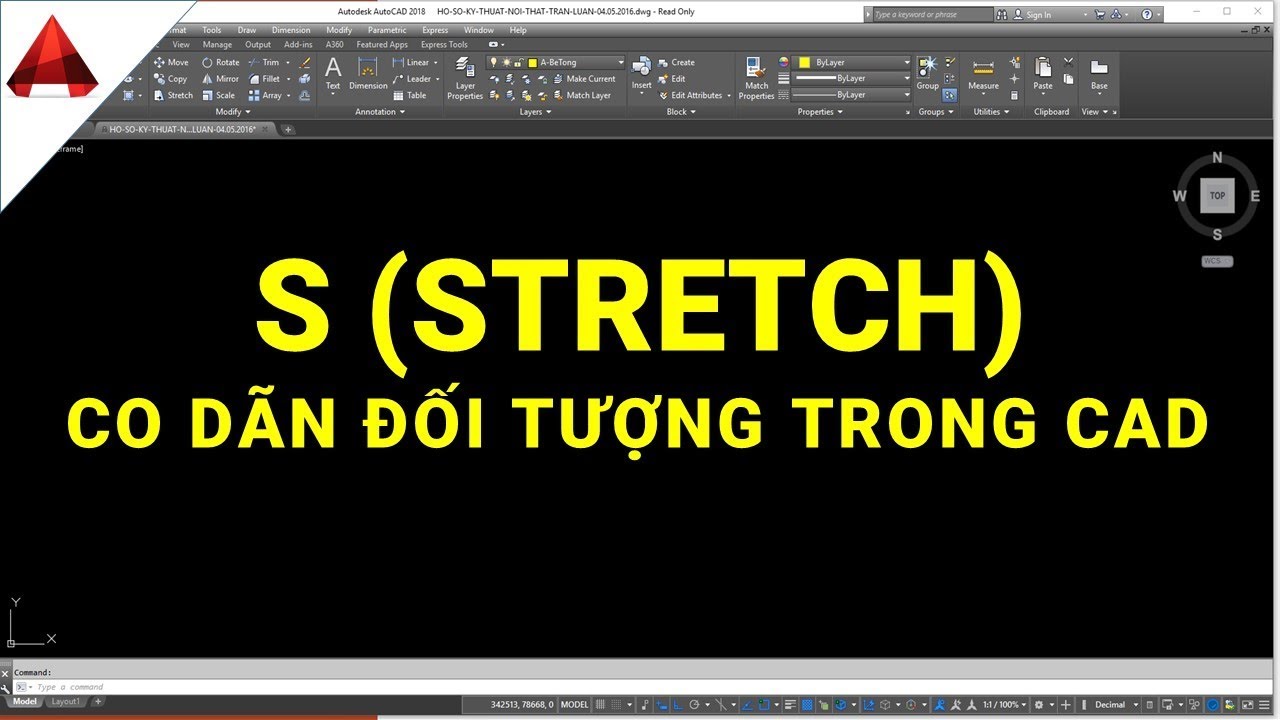 Lệnh Stretch là lệnh dùng để kéo dãn đối tượng trong Cad