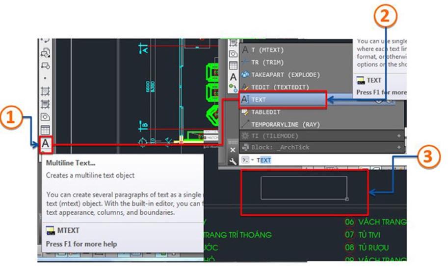 Cách dùng text cho bản vẽ