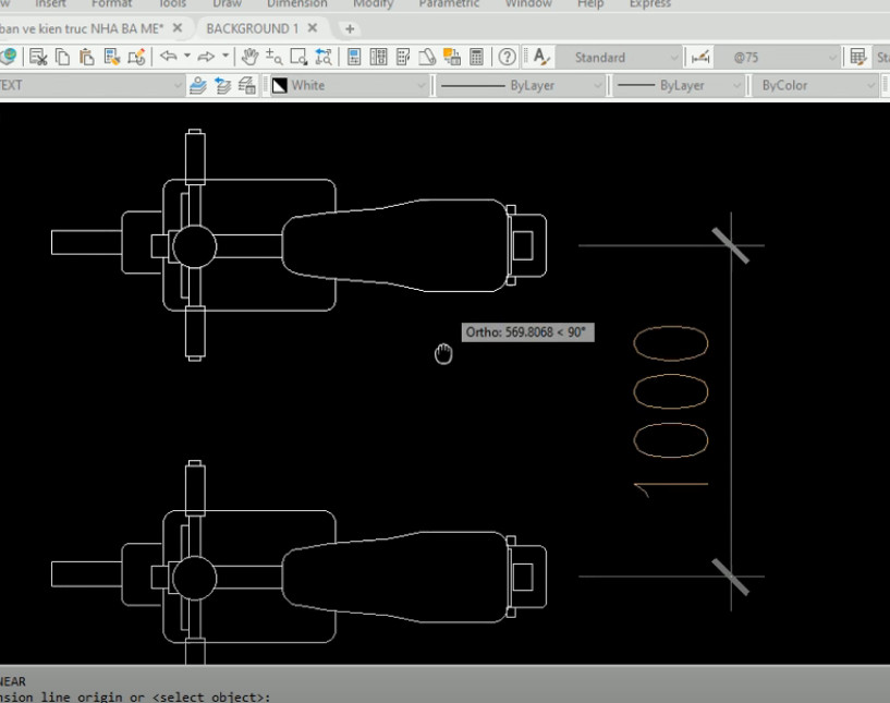 Kết quả dùng lệnh sao chép trong cad