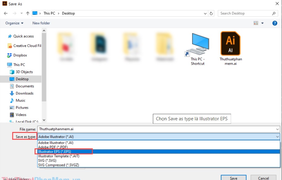 Tìm File EPS vừa lưu