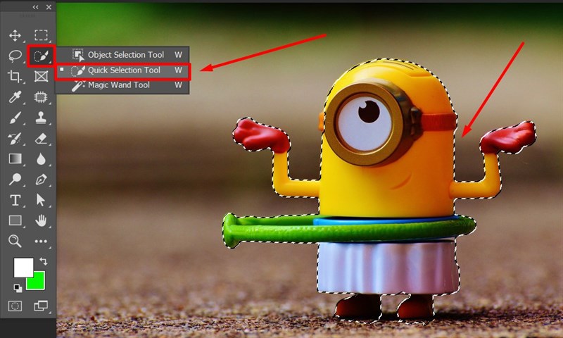 Cách tạo viền nét đứt trong photoshop bằng công cụ Quick Selection Tool