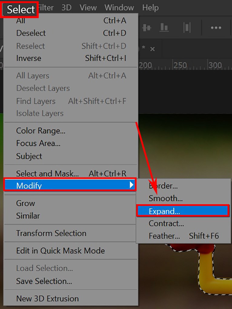 Dùng lệnh Expand để mở rộng vùng chọn