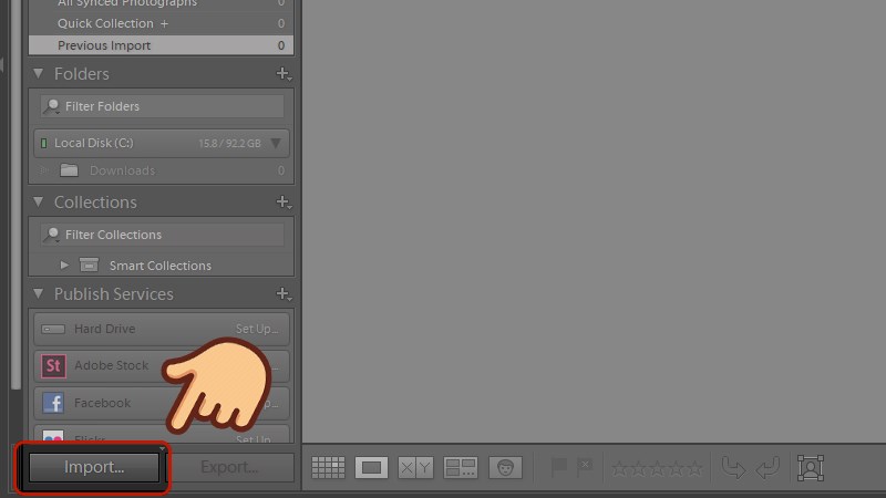 Import ảnh cần noise