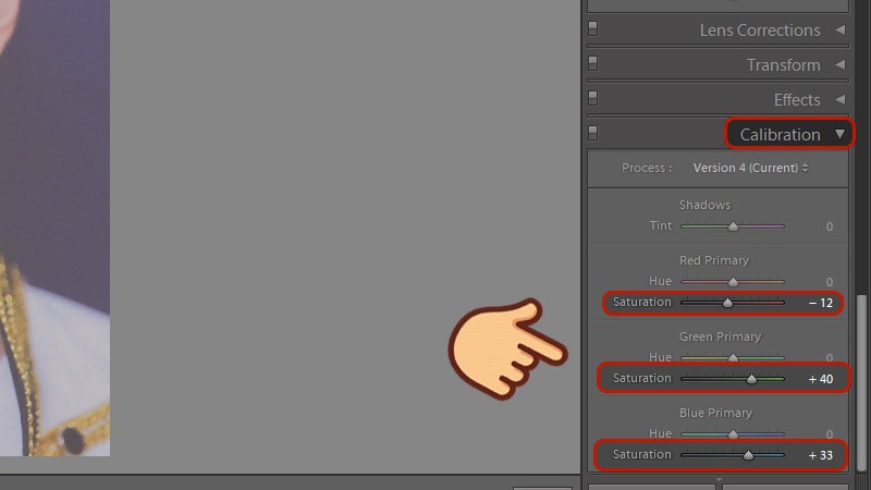 Tùy chỉnh các chỉ số trên thanh Saturation