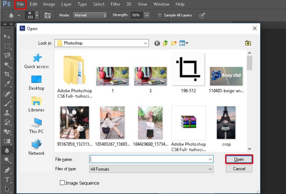 Chọn ảnh cần làm mờ