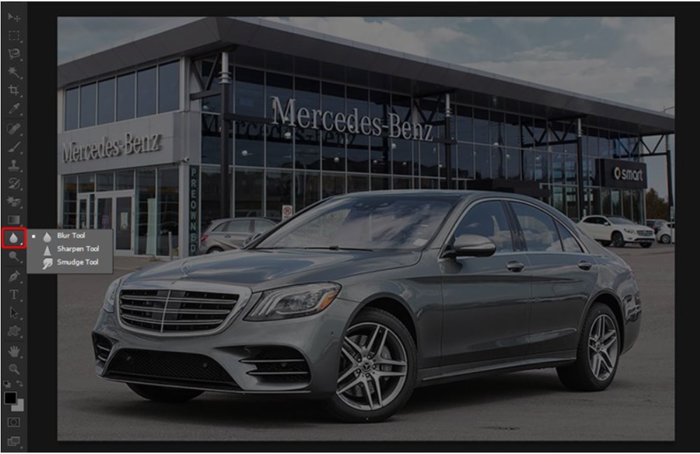 Chọn công cụ Blur tool