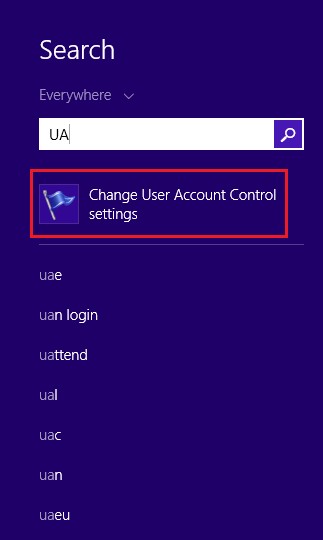 Click vào Change User Account Control (UAC)