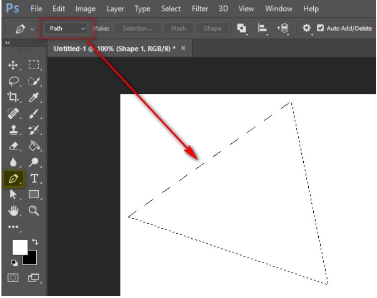 Pentool Path là chế độ của Pen Tool cho phép bạn vẽ các đường chọn (path) không có màu nền hay đường viền