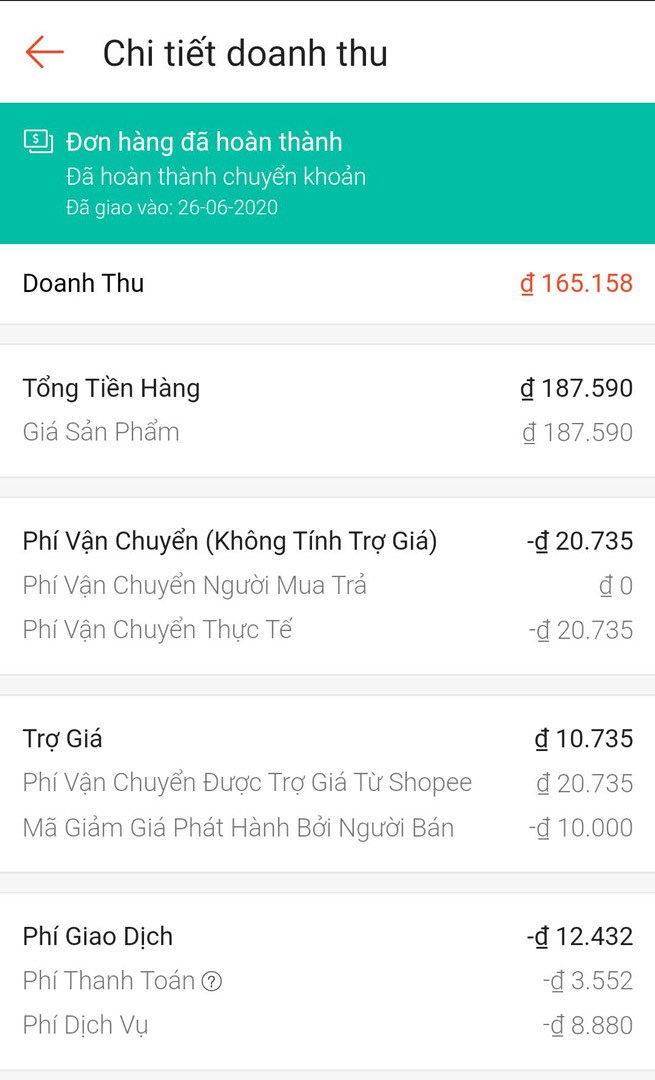 Kiểm tra chi phí bán hàng trên Shopee trực tiếp trên ứng dụng