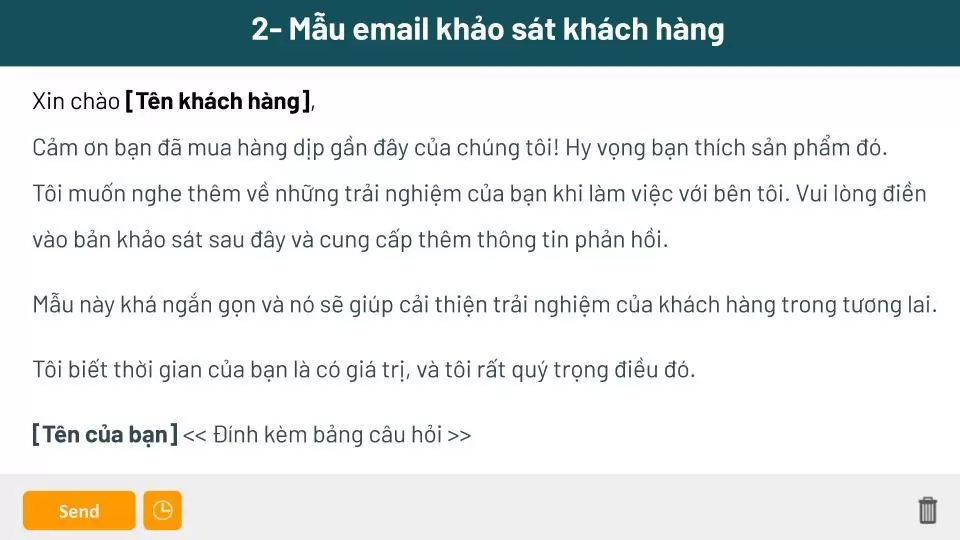 Mẫu Email khảo sát