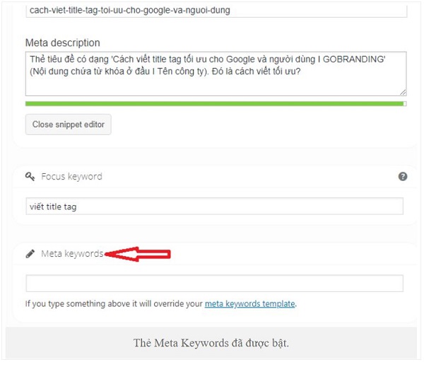Mera keyword trong wordpress 1