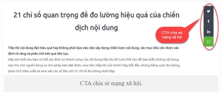 CTA chia sẻ mạng xã hội
