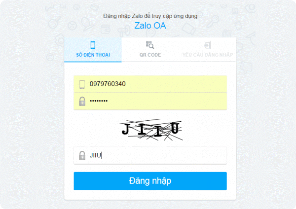 Đăng nhập bằng số điện thoại