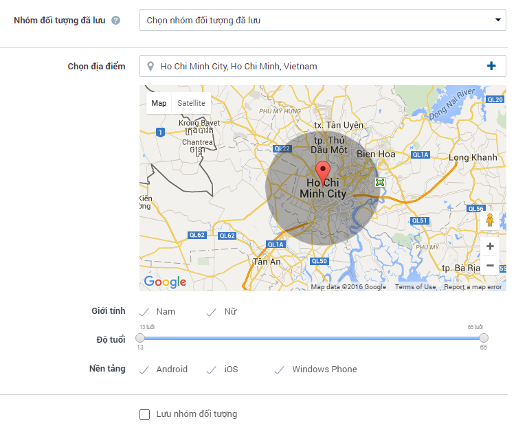 Lựa chọn địa điểm