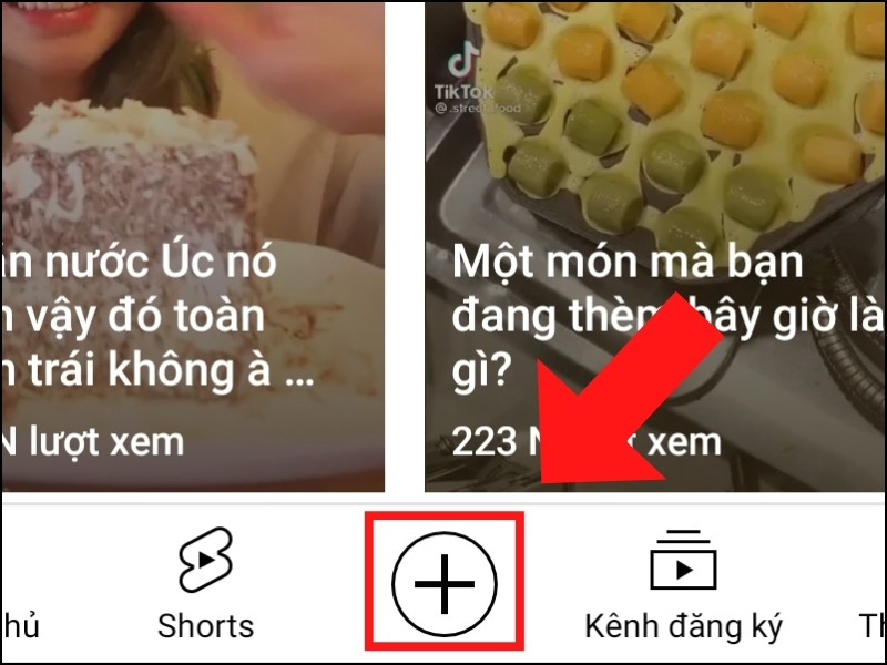 click vào dấu cộng trên màn hình