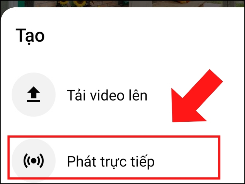 bật phát trực tiếp
