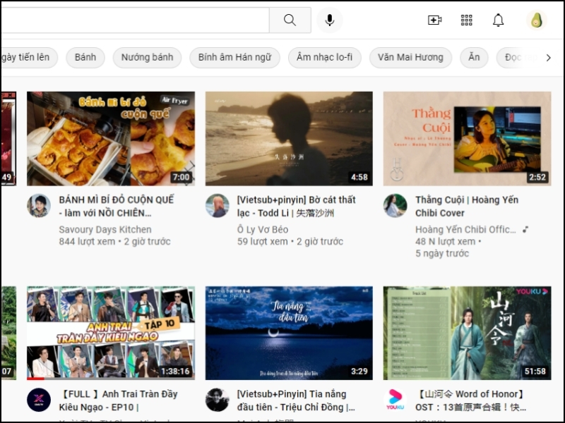 truy cập vào đường link youtube