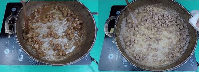 Sên mứt dừa trên bếp