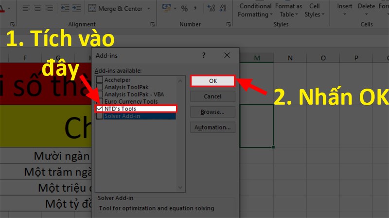 Chọn mục NTD'Tools sau đó nhấn OK