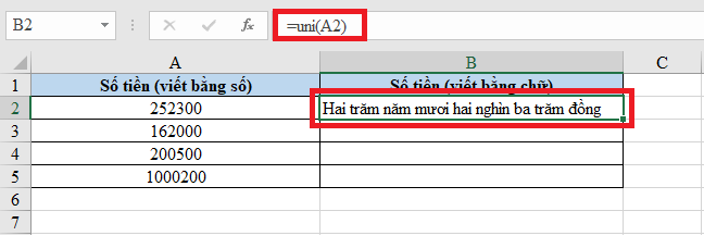Nhấn Enter để hoàn thành