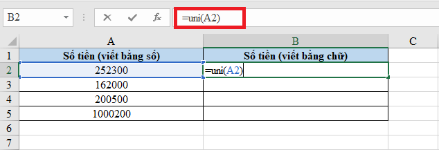 Nhập công thức