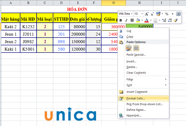 Ấn tổ hợp phím Ctrl+1