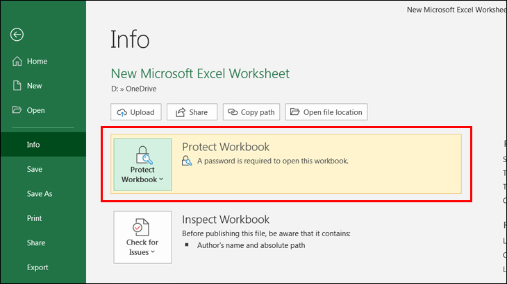 Hoàn thành xong tác lưu File bằng mật khẩu.