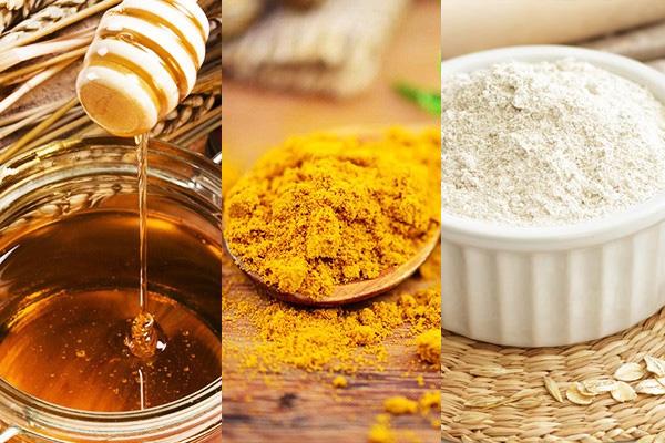 Mặt nạ mật ong, nghệ và yến mạch an toàn cho da làn da nhạy cảm