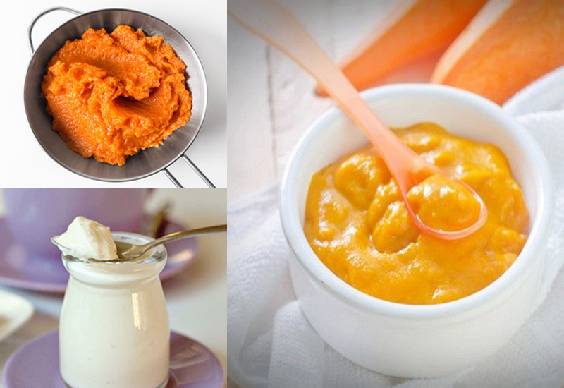 Mặt nạ dưỡng da tự nhiên kết hợp cà rốt sữa chua