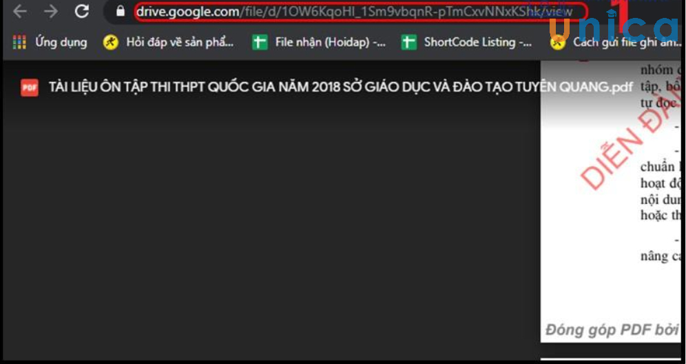 Sao chép toàn bộ đường link của file cần tải