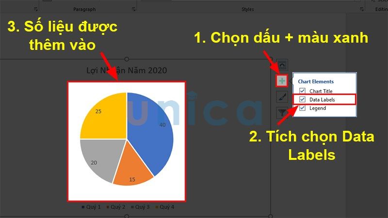 Thêm số liệu từ bảng dữ liệu vào biểu đồ tròn - Hình 1