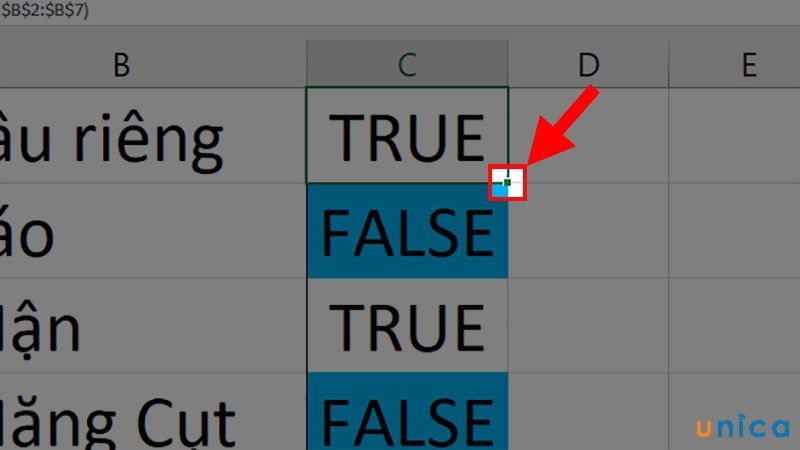 Kéo ô vuông để nhận kết quả những ô còn lại