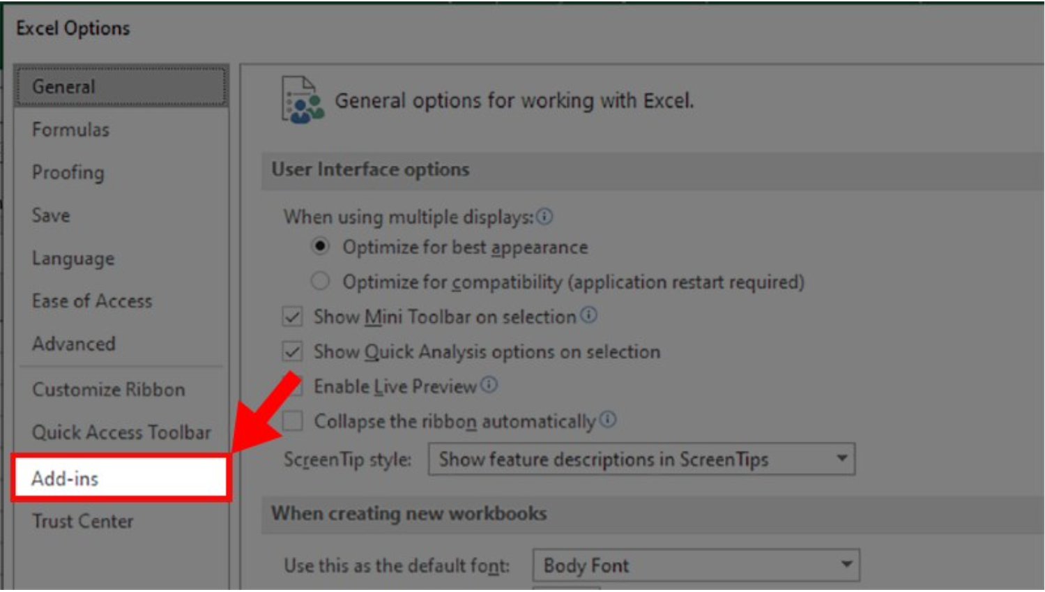 loai-bo-add-ins-trong-excel-2